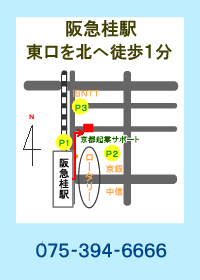 京都起業サポートのアクセス地図